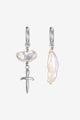 Earrings "Rose Pearl Sword"