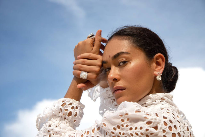 Earrings "Scarab" silver