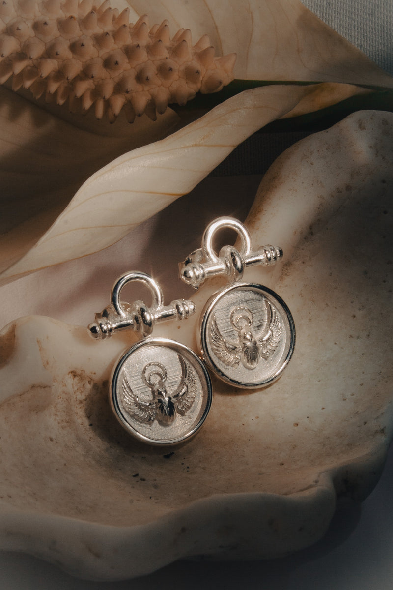 Earrings "Scarab" silver