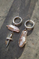 Earrings "Rose Pearl Sword"