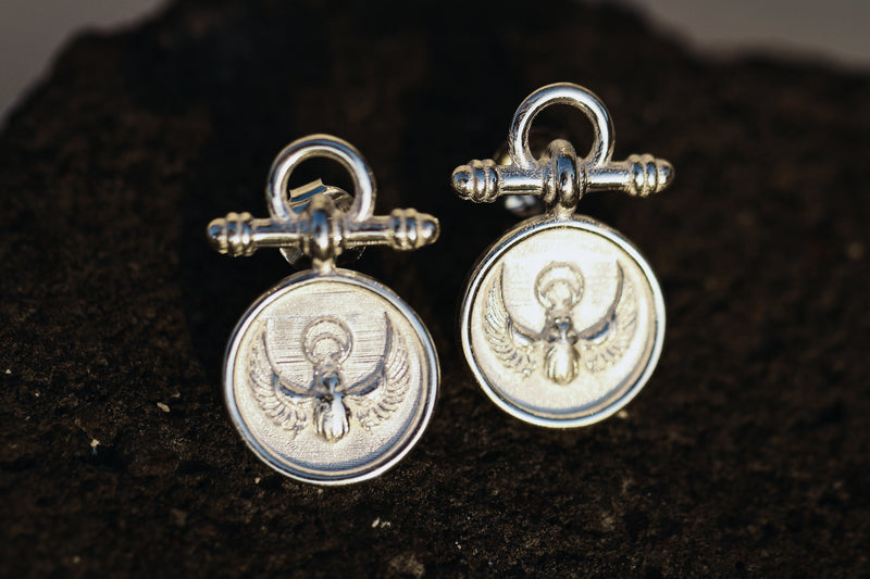 Earrings "Scarab" silver