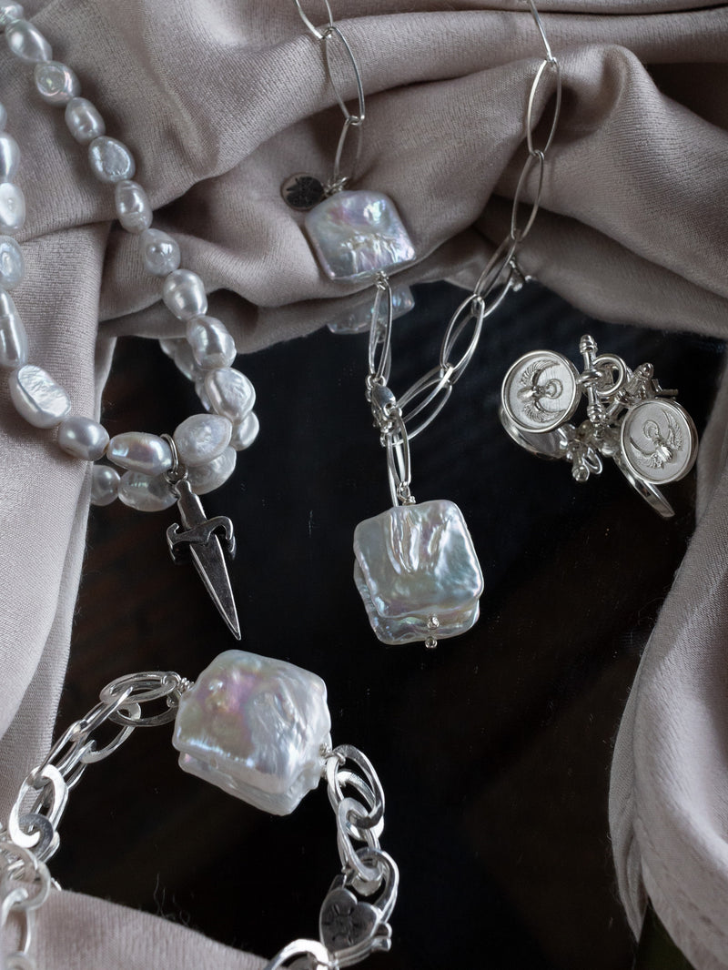 Earrings "Scarab" silver