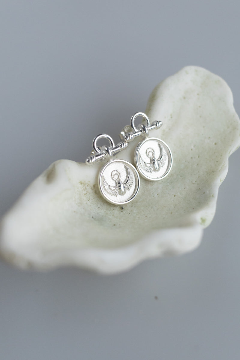 Earrings "Scarab" silver